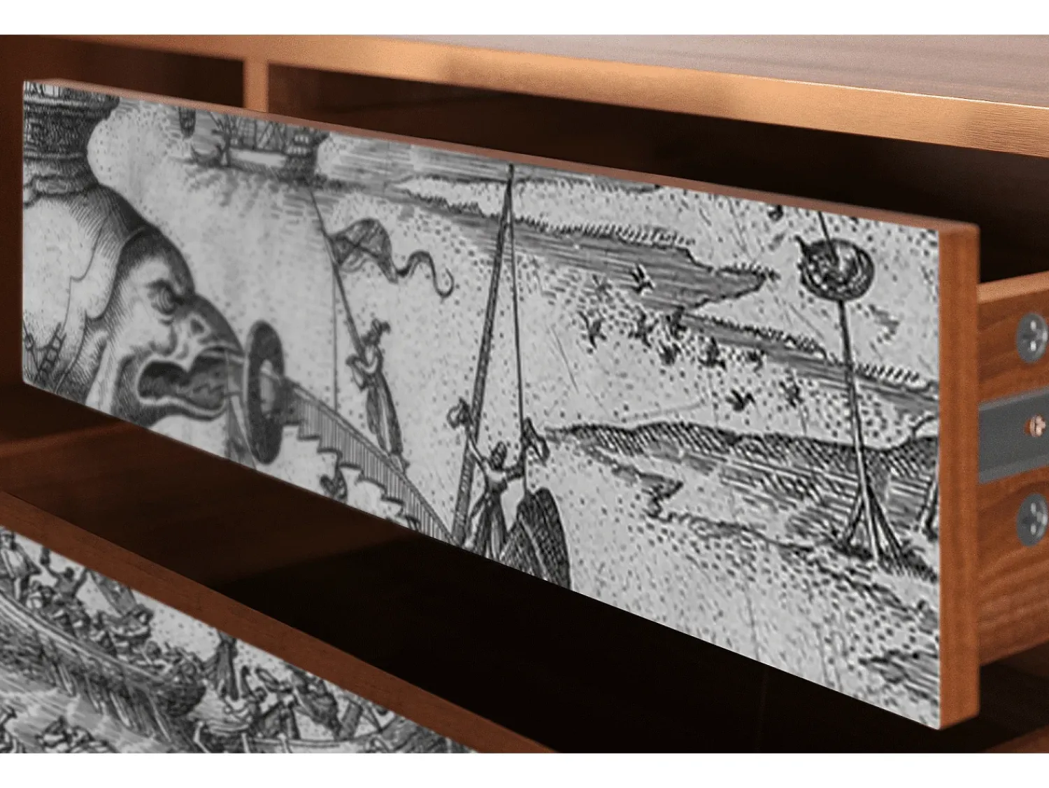 Móvel De Tv| Mueble de TV - 170х59х48 cm - T4 - The Temptation, Nogueira Castanho