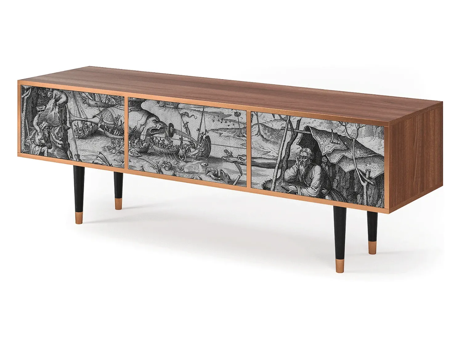 Móvel De Tv| Mueble de TV - 170х59х48 cm - T4 - The Temptation, Nogueira Castanho