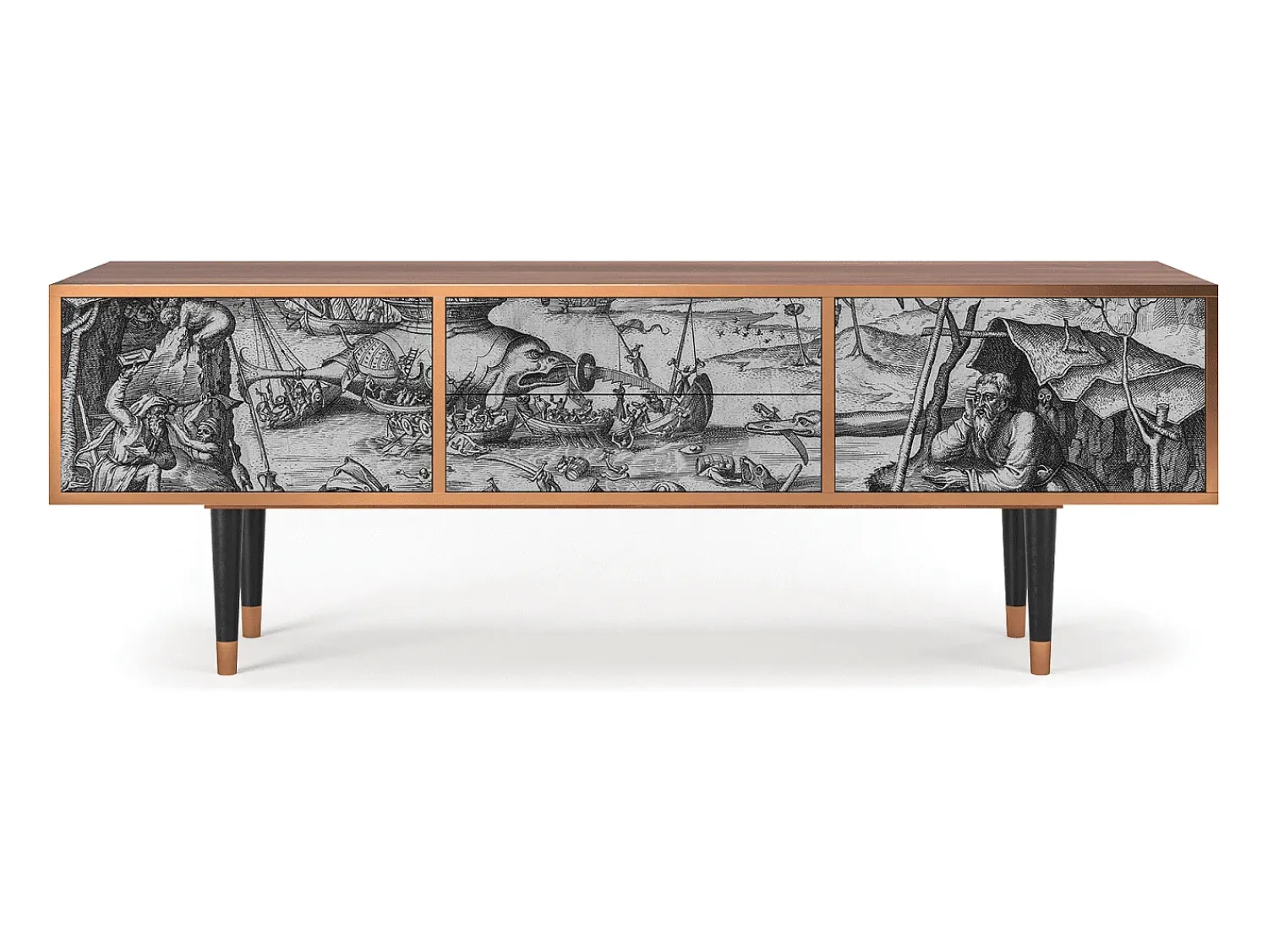 Móvel De Tv| Mueble de TV - 170х59х48 cm - T4 - The Temptation, Nogueira Castanho