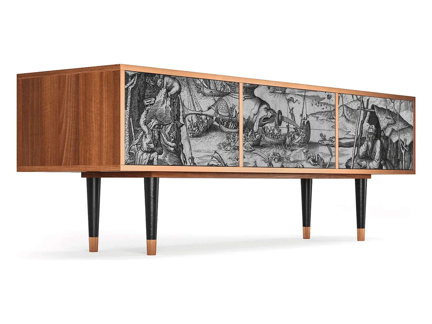 Móvel De Tv| Mueble de TV - 170х59х48 cm - T4 - The Temptation, Nogueira Castanho