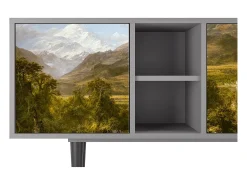 Móvel De Tv* Mueble de TV - 150х69х41 cm - T5 - The Heart of the Andes , Cinza Cinzento