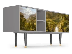 Móvel De Tv* Mueble de TV - 150х69х41 cm - T5 - The Heart of the Andes , Cinza Cinzento