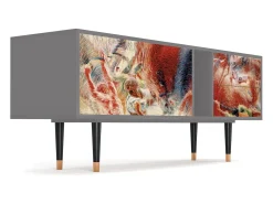 Móvel De Tv* Mueble de TV - 170х69х48 cm - T1 - The City Rises, Cinza Cinzento