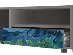 Móvel De Tv* Mueble de TV - 115х59х48 cm - T3 - The Oil Trees, Cinza Cinzento