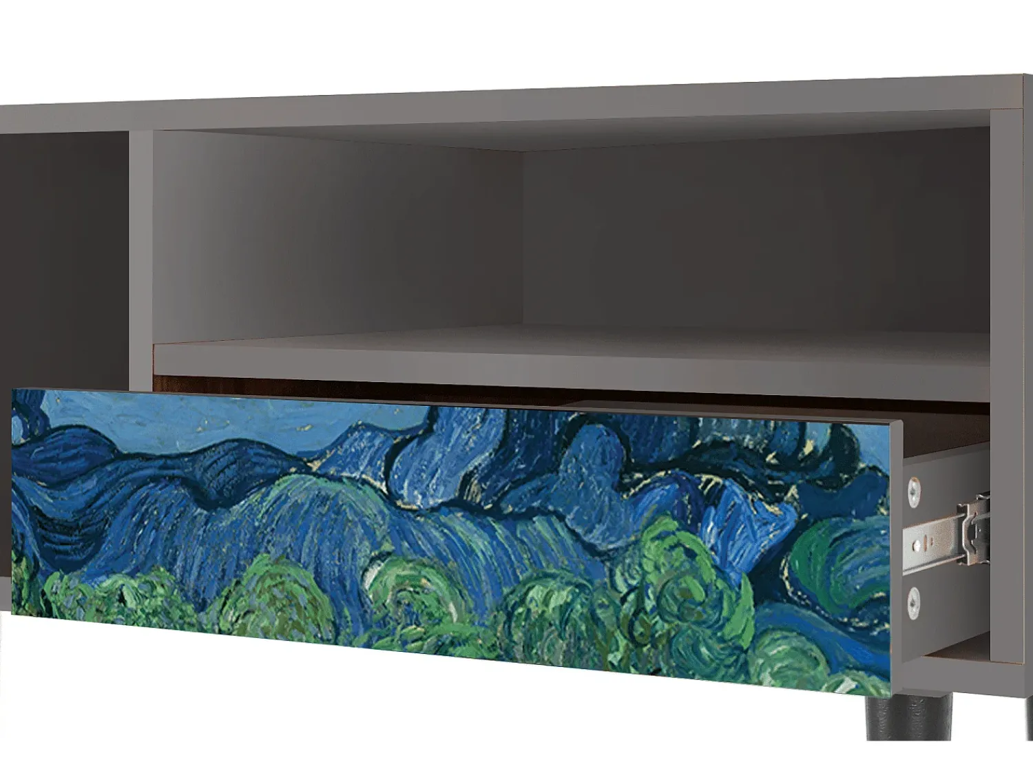 Móvel De Tv* Mueble de TV - 115х59х48 cm - T3 - The Oil Trees, Cinza Cinzento