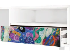 Móvel De Tv* Mueble de TV - 115х59х48 cm - T3 - The Maiden by Klimt, Branco Bege