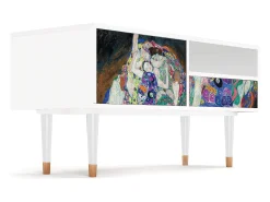 Móvel De Tv* Mueble de TV - 115х59х48 cm - T3 - The Maiden by Klimt, Branco Bege