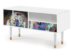 Móvel De Tv* Mueble de TV - 115х59х48 cm - T3 - The Maiden by Klimt, Branco Bege