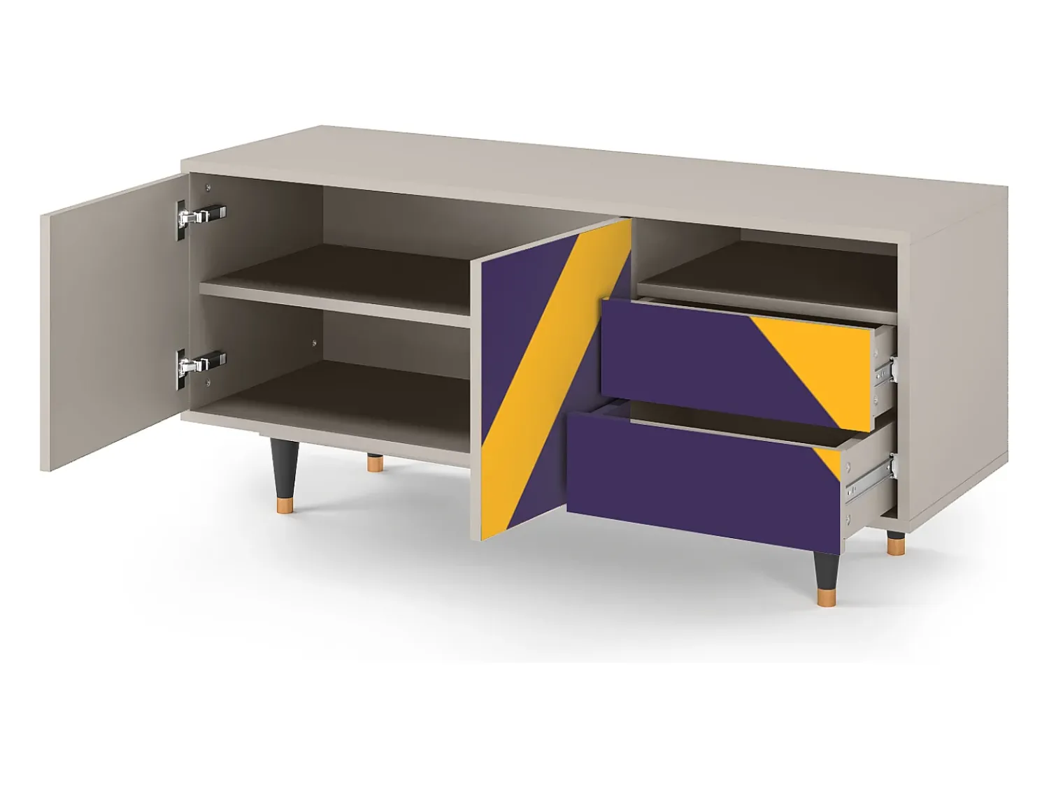 Móvel De Tv* Mueble de TV - 125х56х41 cm - T7 - The Brightest Way, Areia Bege