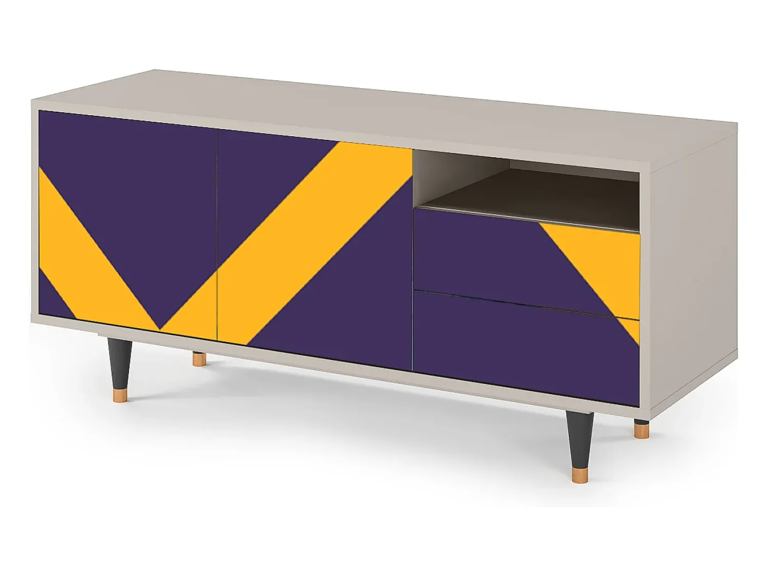 Móvel De Tv* Mueble de TV - 125х56х41 cm - T7 - The Brightest Way, Areia Bege