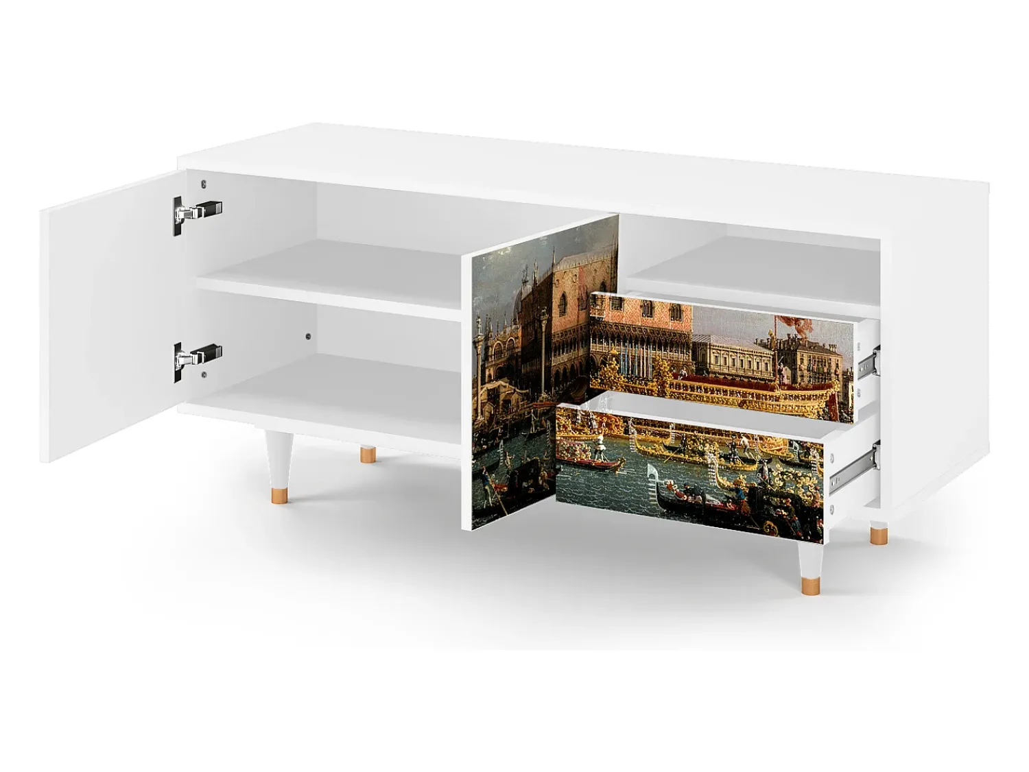 Online Mueble de TV - 125х56х41 cm - T7 - The Bucintoro, Branco Bege
