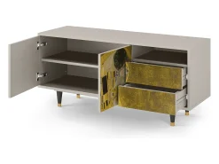 Móvel De Tv* Mueble de TV - 125х56х41 cm - T7 - The Kiss by Klimt , Areia Bege