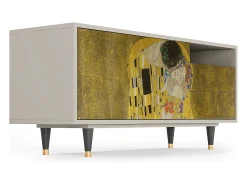Móvel De Tv* Mueble de TV - 125х56х41 cm - T7 - The Kiss by Klimt , Areia Bege