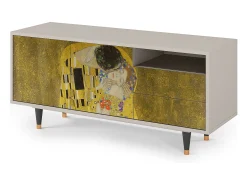 Móvel De Tv* Mueble de TV - 125х56х41 cm - T7 - The Kiss by Klimt , Areia Bege