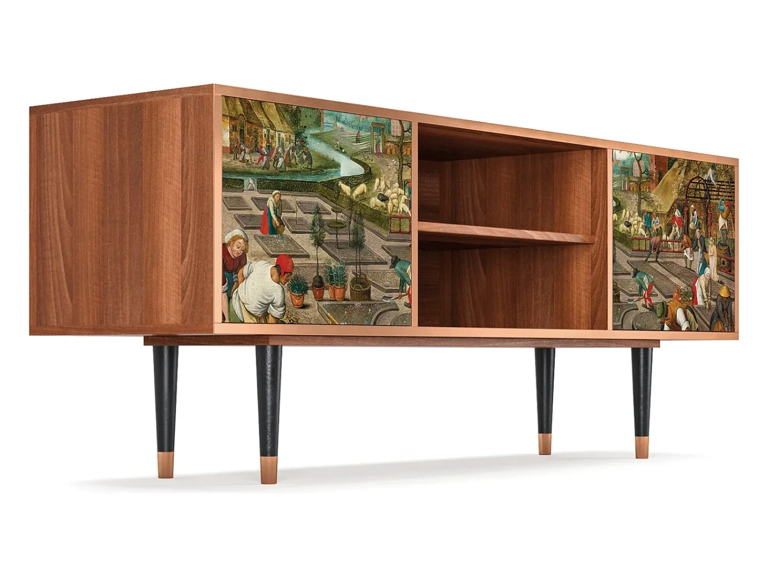 Móvel De Tv* Mueble de TV - 170х69х48 cm - T2 - The Younger - Spring, Nogueira Castanho