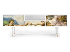 Móvel De Tv* Mueble de TV - 170х59х41 cm - T6 - The Creation of Adam, Branco Bege