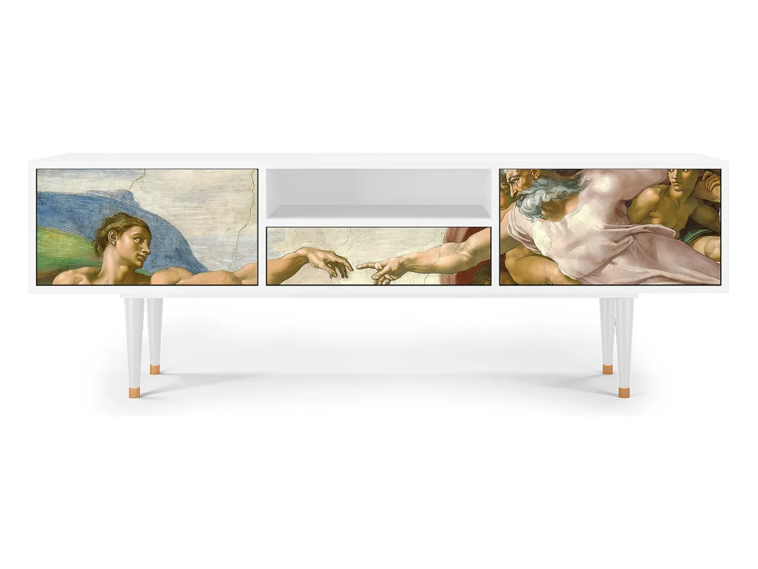 Móvel De Tv* Mueble de TV - 170х59х41 cm - T6 - The Creation of Adam, Branco Bege