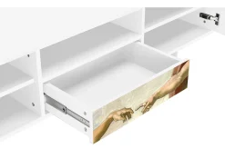 Móvel De Tv* Mueble de TV - 170х59х41 cm - T6 - The Creation of Adam, Branco Bege