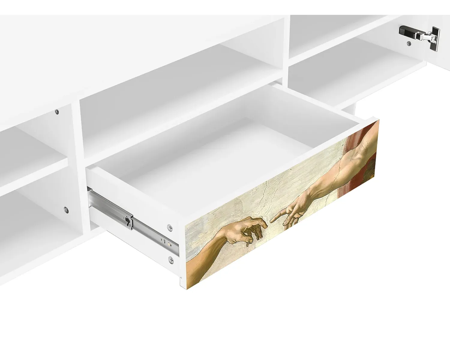 Móvel De Tv* Mueble de TV - 170х59х41 cm - T6 - The Creation of Adam, Branco Bege