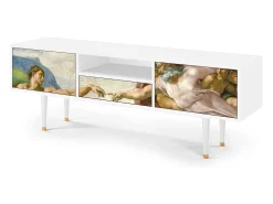Móvel De Tv* Mueble de TV - 170х59х41 cm - T6 - The Creation of Adam, Branco Bege