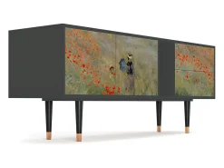 Mueble de TV - 170х69х48 cm - T1 - The Poppy Field , Antracite Cinza antracite