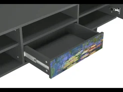Móvel De Tv| Mueble de TV - 170х59х41 cm - T6 - The water lily pond , Antracite Cinza antracite