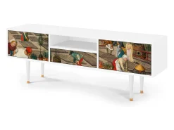 Mueble de TV - 170х59х41 cm - T6 - The Younger - Spring, Branco^ Móvel De Tv