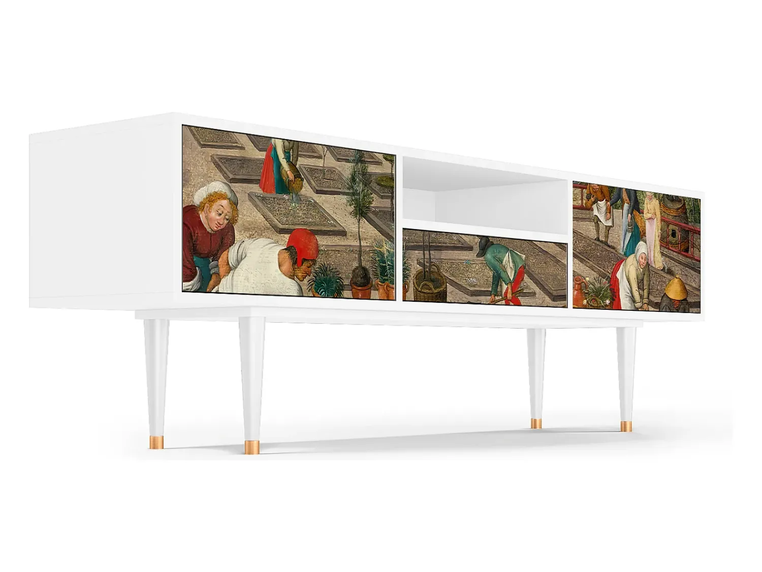 Mueble de TV - 170х59х41 cm - T6 - The Younger - Spring, Branco^ Móvel De Tv