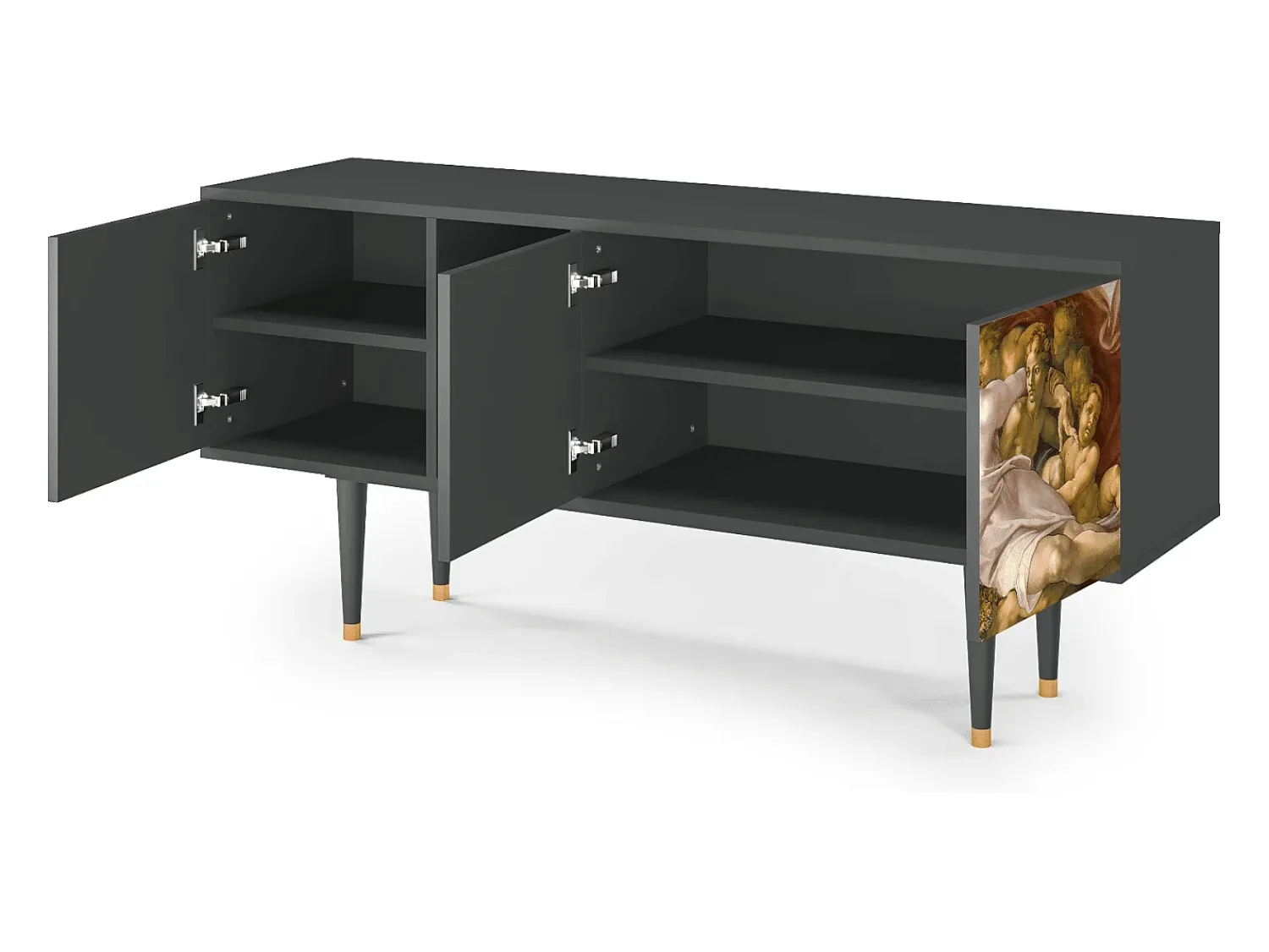 Móvel De Tv| Mueble de TV - 150х69х41 cm - T5 - The Creation of Adam, Antracite Cinza antracite