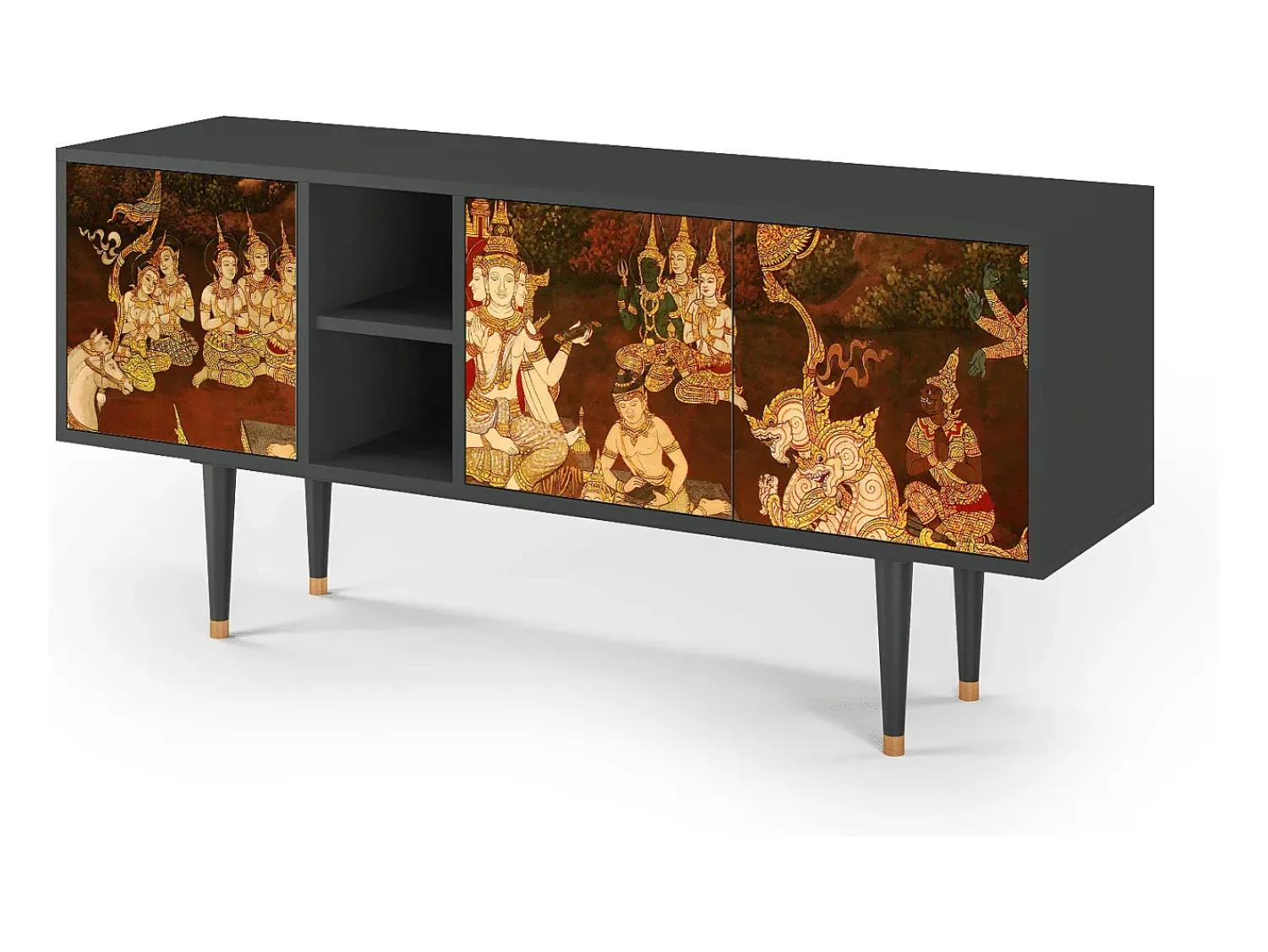 Móvel De Tv| Mueble de TV - 150х69х41 cm - T5 - The Creation of Adam, Antracite Cinza antracite