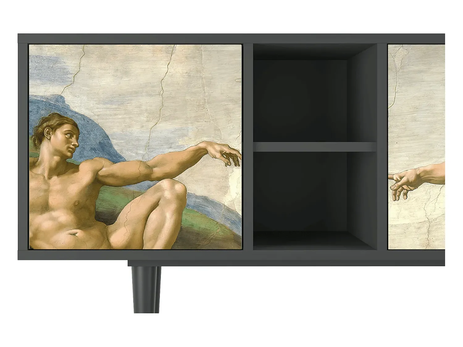 Móvel De Tv| Mueble de TV - 150х69х41 cm - T5 - The Creation of Adam, Antracite Cinza antracite