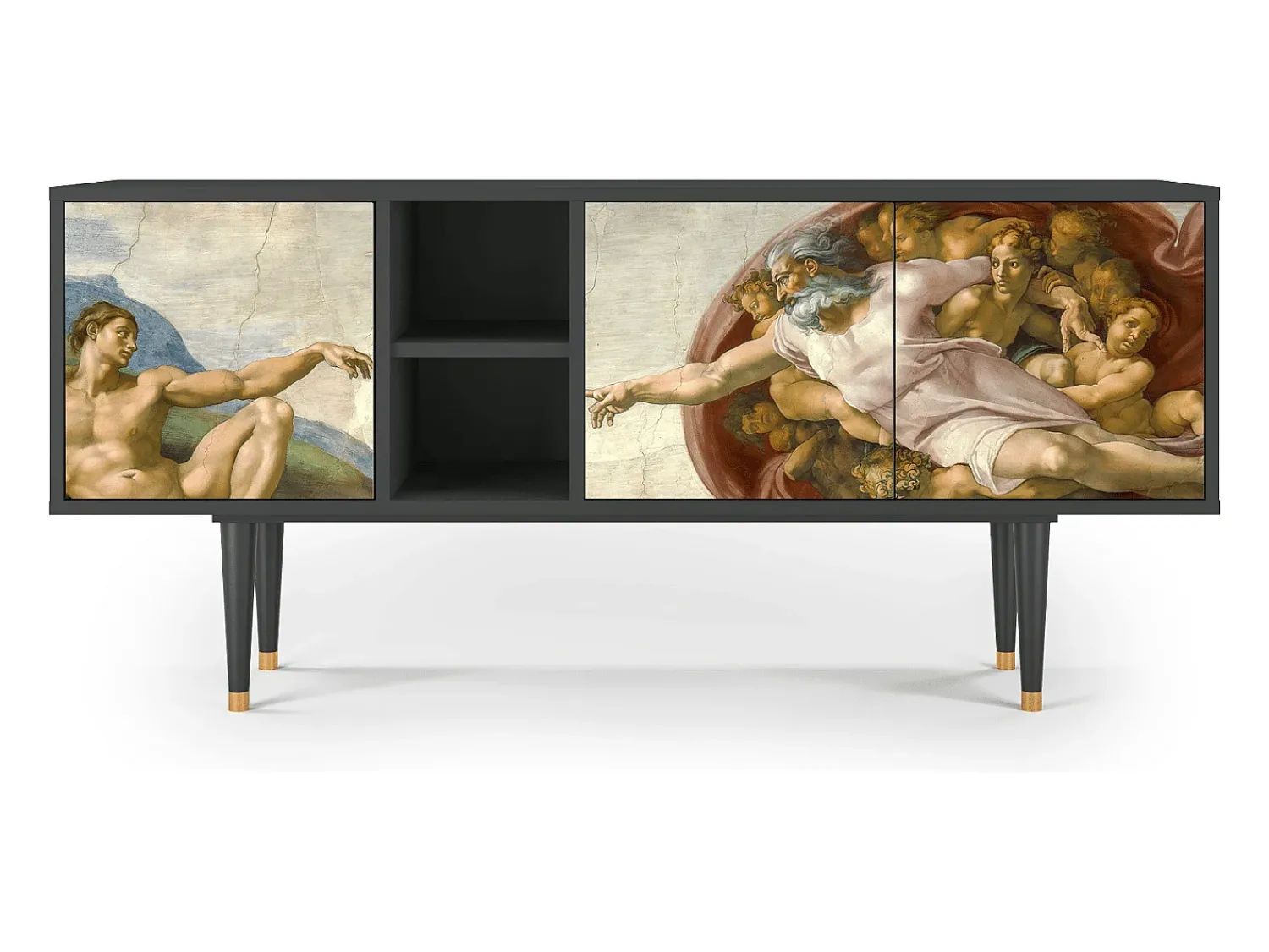 Móvel De Tv| Mueble de TV - 150х69х41 cm - T5 - The Creation of Adam, Antracite Cinza antracite