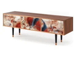 Móvel De Tv* Mueble de TV - 170х59х48 cm - T4 - The City Rises, Nogueira Castanho
