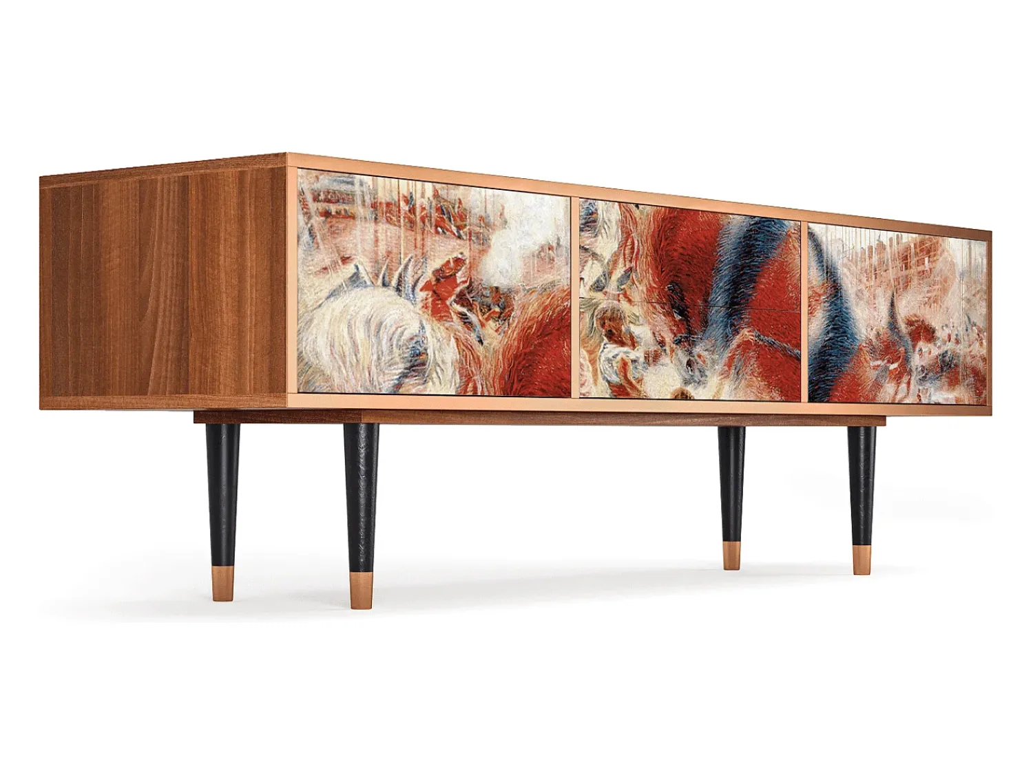 Móvel De Tv* Mueble de TV - 170х59х48 cm - T4 - The City Rises, Nogueira Castanho