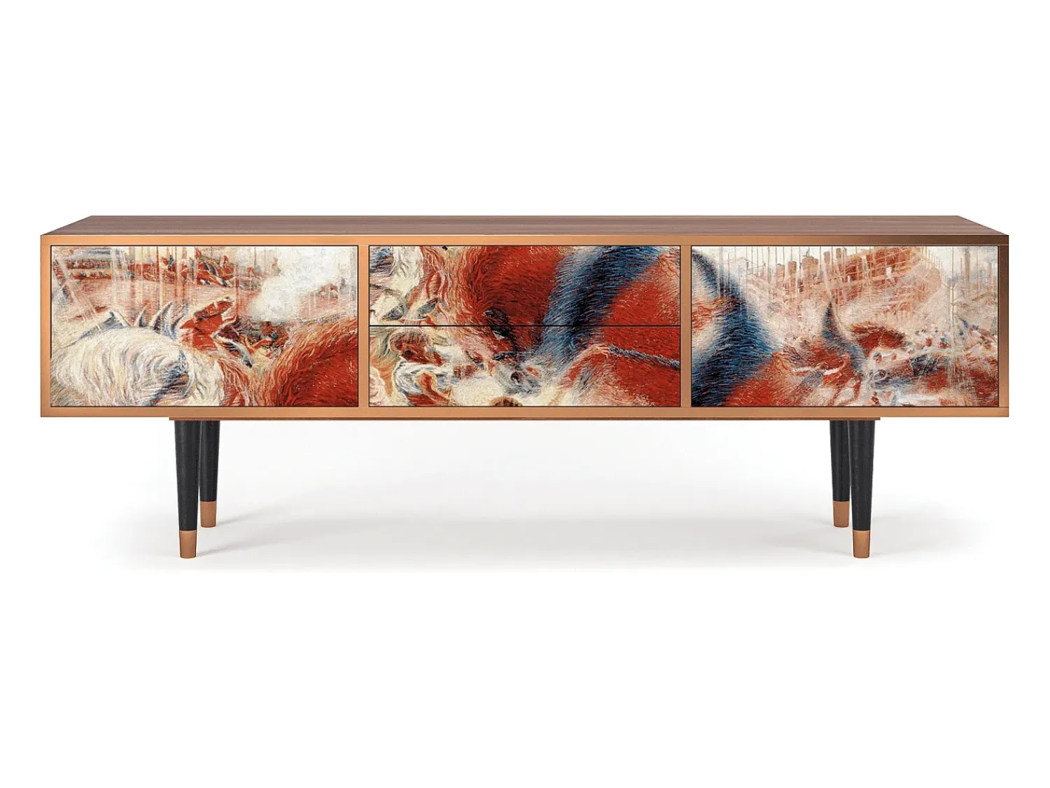 Móvel De Tv* Mueble de TV - 170х59х48 cm - T4 - The City Rises, Nogueira Castanho
