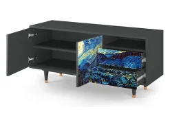 Móvel De Tv* Mueble de TV - 125х56х41 cm - T7 - The Starry Night , Antracite Cinza antracite