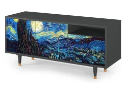 Móvel De Tv* Mueble de TV - 125х56х41 cm - T7 - The Starry Night , Antracite Cinza antracite