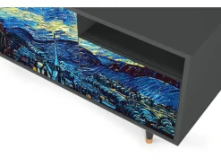 Móvel De Tv* Mueble de TV - 125х56х41 cm - T7 - The Starry Night , Antracite Cinza antracite