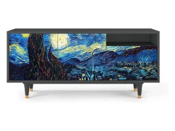 Móvel De Tv* Mueble de TV - 125х56х41 cm - T7 - The Starry Night , Antracite Cinza antracite