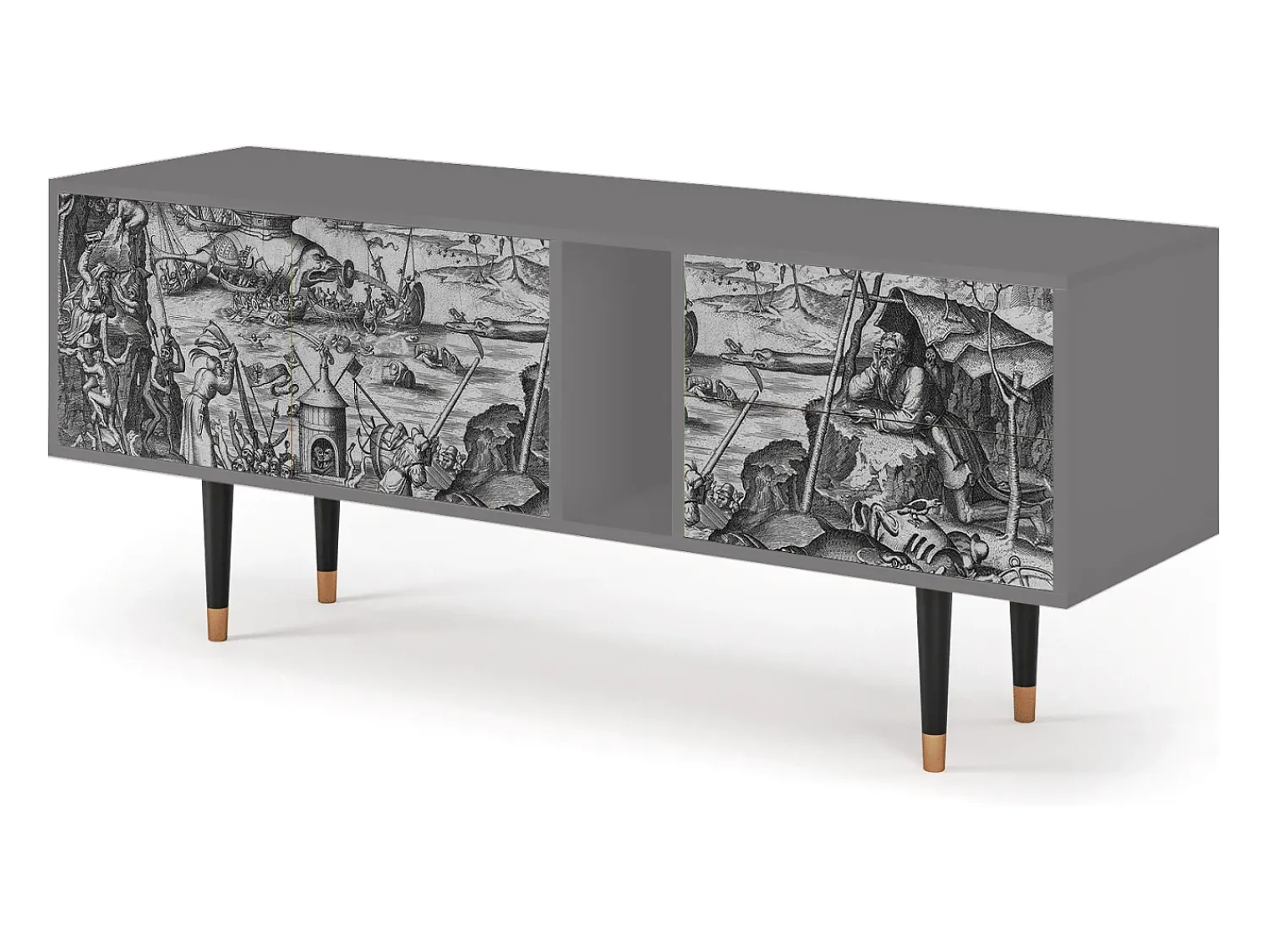Móvel De Tv* Mueble de TV - 170х69х48 cm - T1 - The Temptation, Cinza Cinzento