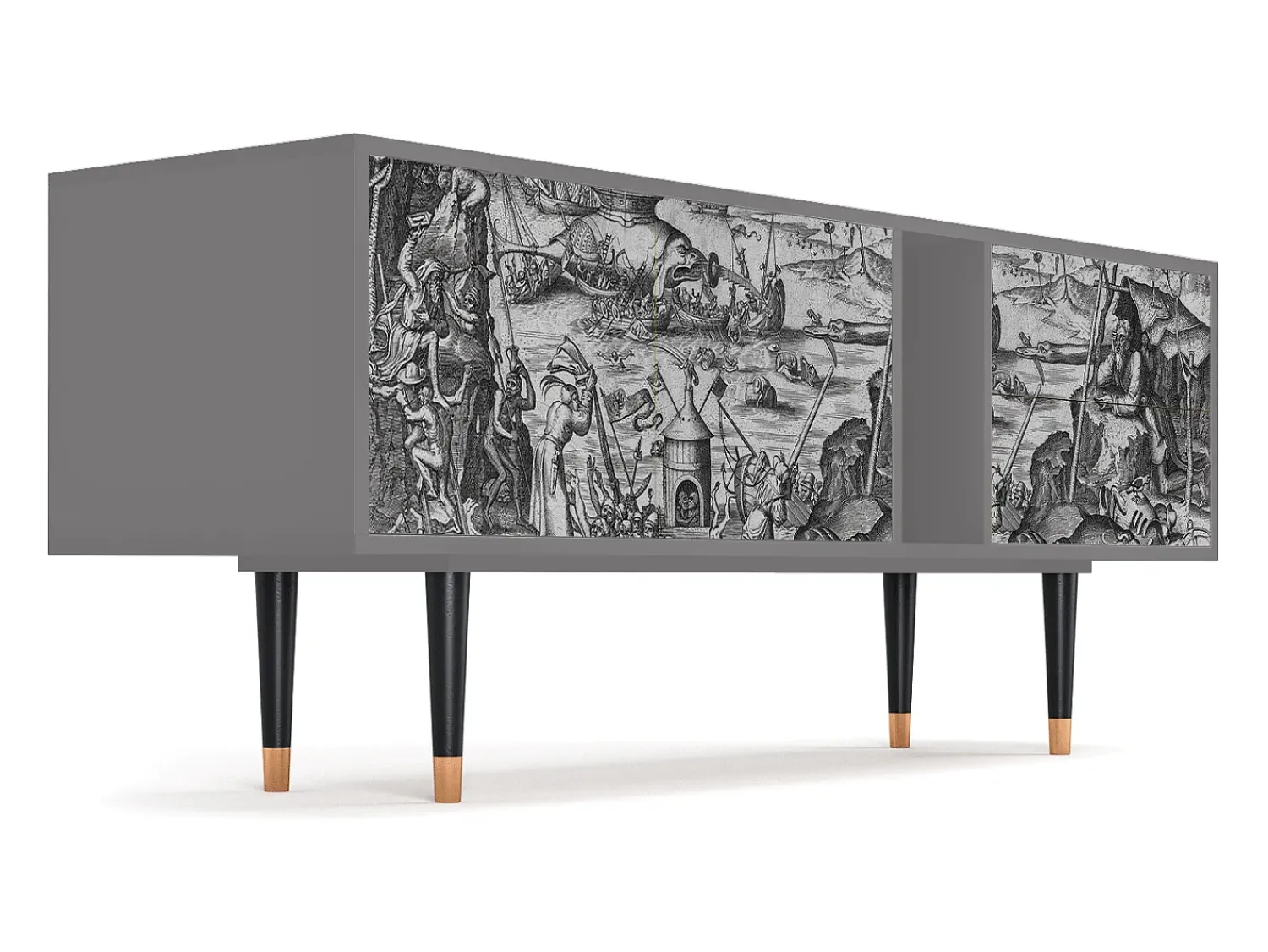 Móvel De Tv* Mueble de TV - 170х69х48 cm - T1 - The Temptation, Cinza Cinzento
