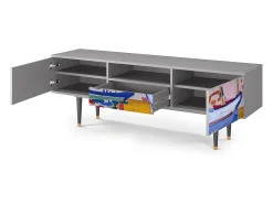 Móvel De Tv| Mueble de TV - 170х59х41 cm - T6 - The Port of Collioure , Cinza Cinzento