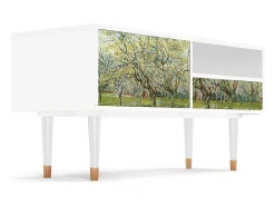 Móvel De Tv* Mueble de TV - 115х59х48 cm - T3 - The Branco Orchard, Branco Bege
