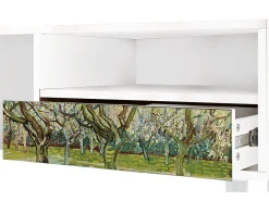 Móvel De Tv* Mueble de TV - 115х59х48 cm - T3 - The Branco Orchard, Branco Bege