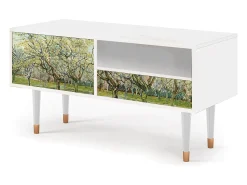 Móvel De Tv* Mueble de TV - 115х59х48 cm - T3 - The Branco Orchard, Branco Bege
