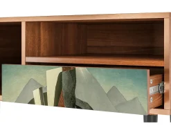 Móvel De Tv* Mueble de TV - 115х59х48 cm - T3 - The Cubist Paintings , Nogueira Castanho