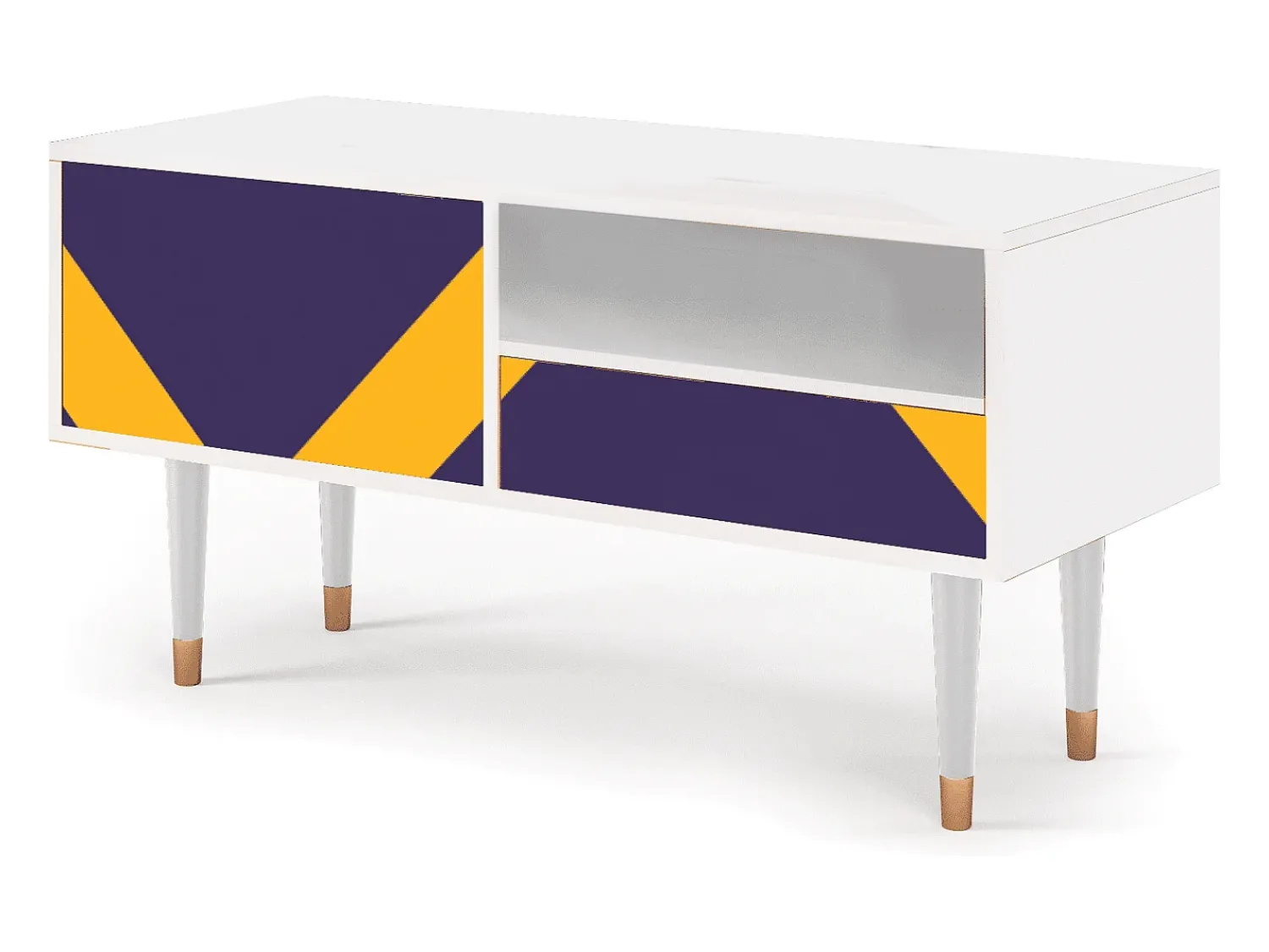 Móvel De Tv* Mueble de TV - 115х59х48 cm - T3 - The Brightest Way, Branco Bege