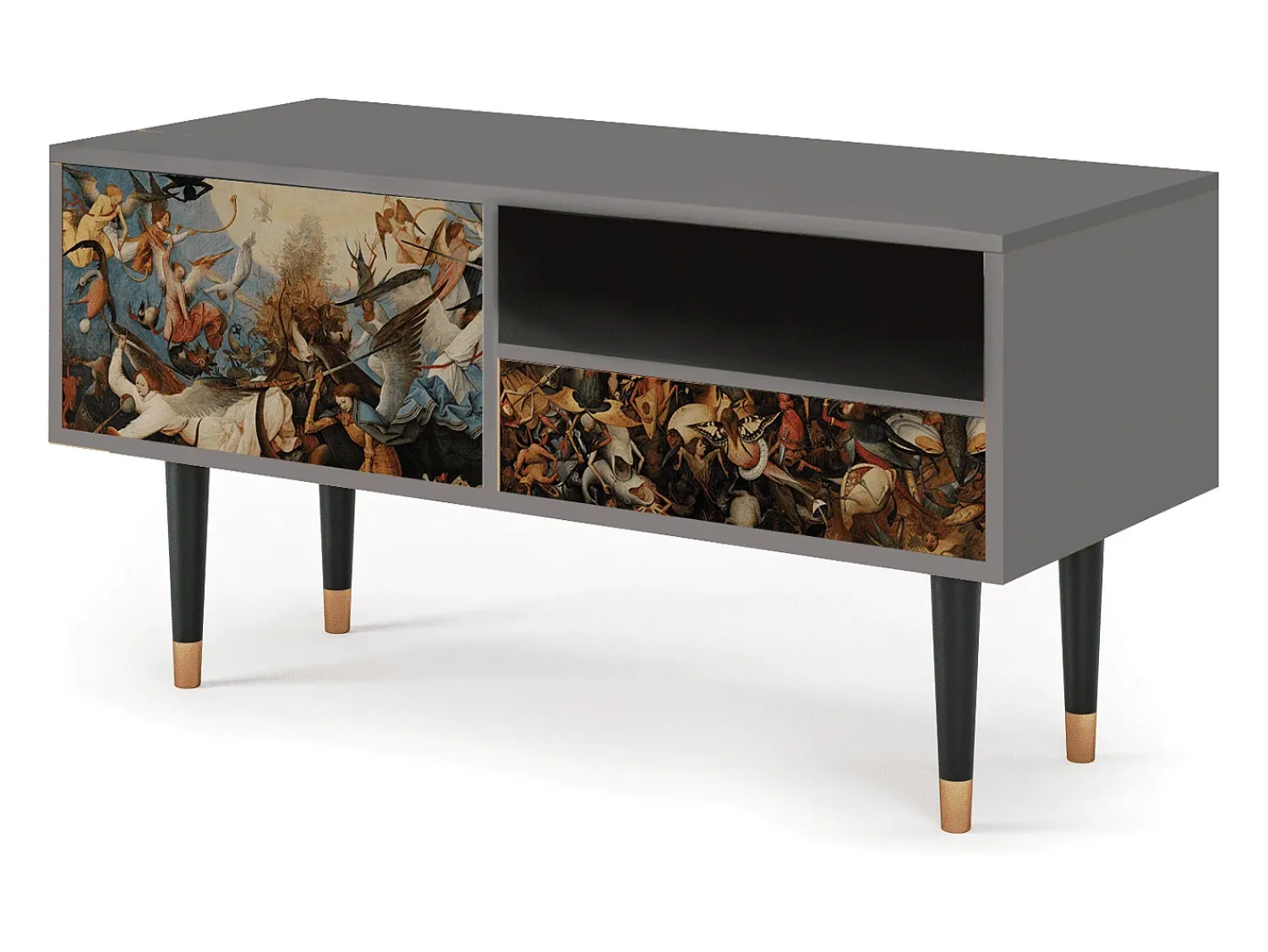 Móvel De Tv| Mueble de TV - 115х59х48 cm - T3 - The Fall, Cinza Cinzento