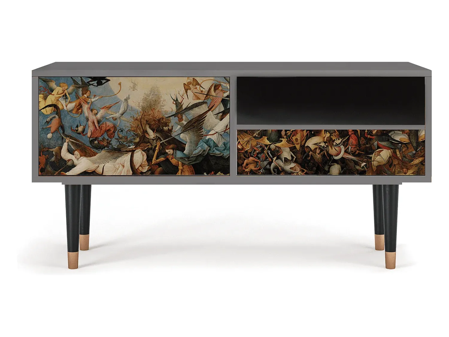 Móvel De Tv| Mueble de TV - 115х59х48 cm - T3 - The Fall, Cinza Cinzento