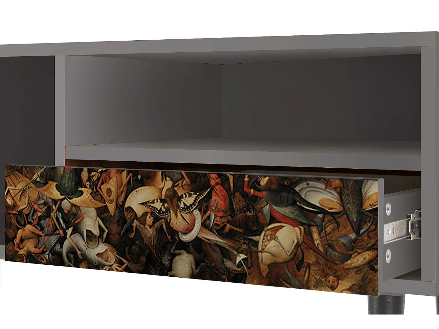 Móvel De Tv| Mueble de TV - 115х59х48 cm - T3 - The Fall, Cinza Cinzento